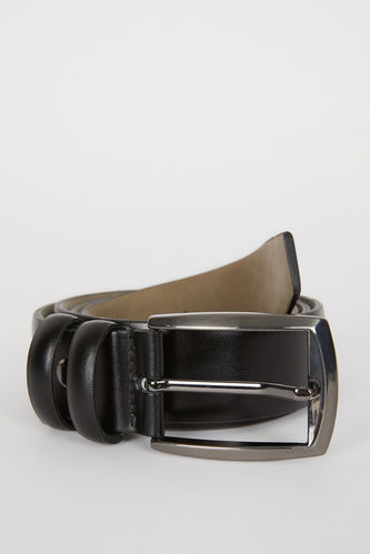 Man Rectangle Clasp Leather Classic Belt