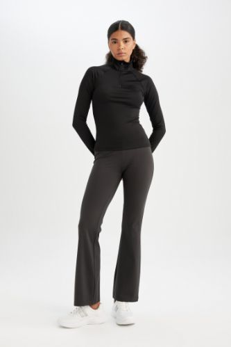 Woman Anthracite Flare Trousers