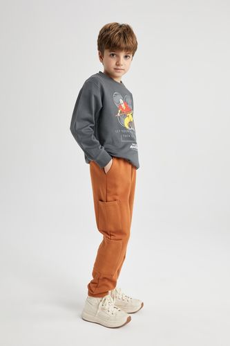 Brown BOYS & TEENS Boy Thick Sweatpants with Cargo Pocket 2943500