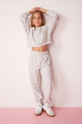 Grey GIRLS & TEENS 2 piece Jogger Standard Fit Knitted Set 2933133 | DeFacto