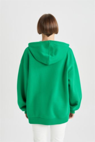 Green Woman Oversize Fit Slogan Long Sleeve Sweatshirt 2938893 