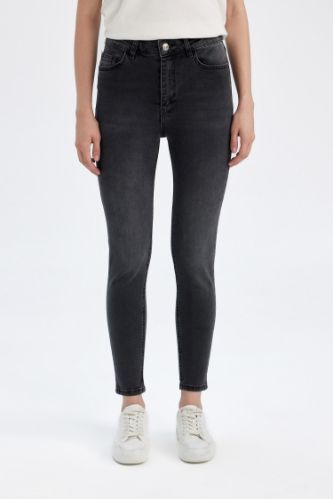 FEMME Noir Pantalon Jean Coupe Skinny
