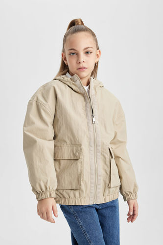 Girl Hooded Waterproof Raincoat