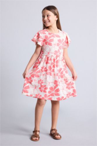 GIRLS & TEENS Coral Regular Fit Short Sleeve Knitted Dress