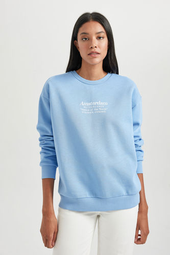 Blue WOMAN Relax Fit Printed Sweatshirt 2941145
