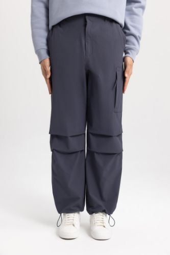 Pantolon Relax Fit Kargo Cepli Beli Paçası Lastikli