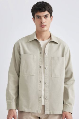 Relax Fit Polo Yaka Gömlek Ceket