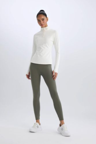 Kadın Haki Beli Saran Sporcu Tayt