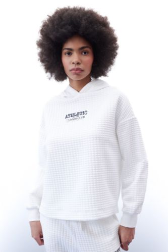 DeFactoFit Oversize Geniş Kalıp Kapüşonlu Kapitone Sporcu Sweatshirt