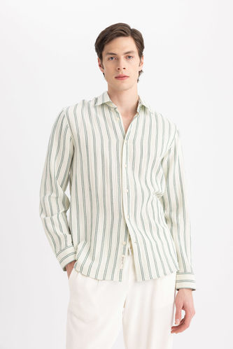Regular Fit Polo Collar Long Sleeve Shirt