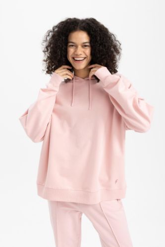 Baby Pink Oversized Fit Sweat Hoodie