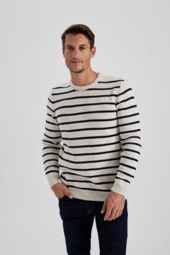 Ecru MEN Standard Fit Crew Neck Knitwear Pullover 2955271