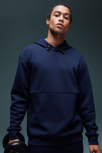DeFactoFit Standart Fit Bisiklet Yaka Skuba Dalgıç Kumaş Sporcu Sweatshirt