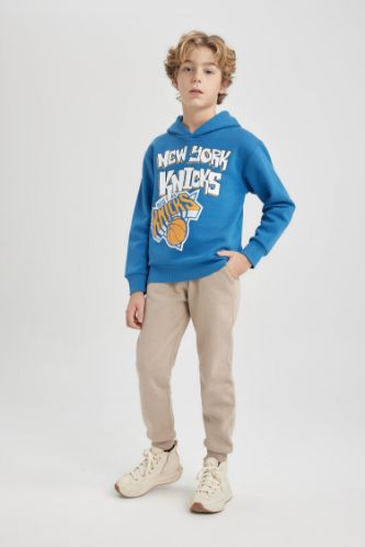 Mavi Erkek Çocuk - Genç Erkek Erkek Çocuk NBA New York Knicks Kapüşonlu  Kalın Sweatshirt 2995208