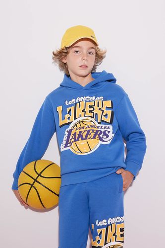 Erkek Çocuk NBA Los Angeles Lakers Kapüşonlu Kalın Sweatshirt