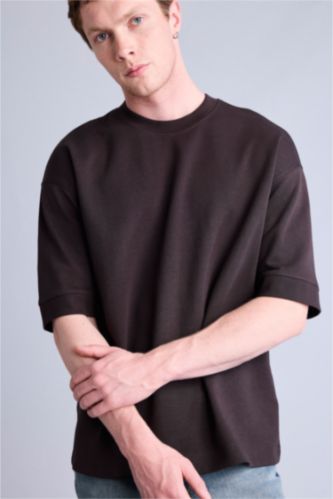 Men Brown Short Sleeve T-Shirt