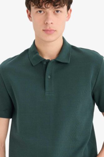 New Regular Fit Basic Düz Kısa Kollu Polo Tişört