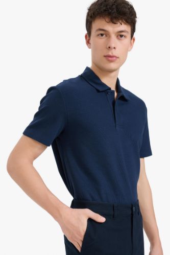 New Regular Fit Basic Düz Kısa Kollu Polo Tişört