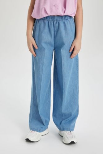 Kız Çocuk Wide Leg Geniş Paça Jean Pantolon