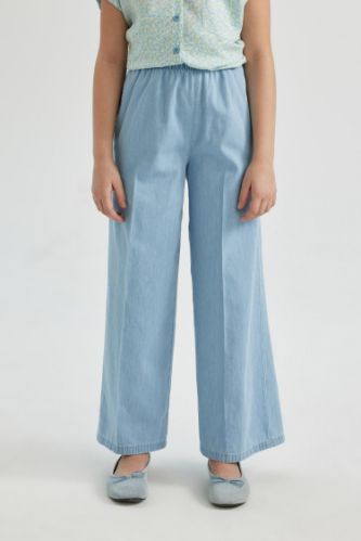 Kız Çocuk Wide Leg Geniş Paça Jean Pantolon