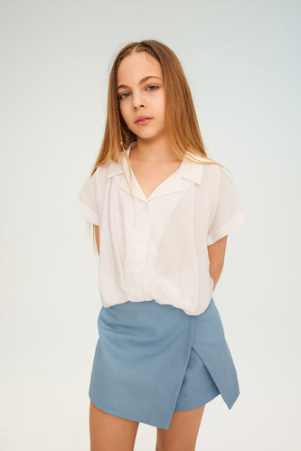 Girl Short Sleeve Crop Shirt