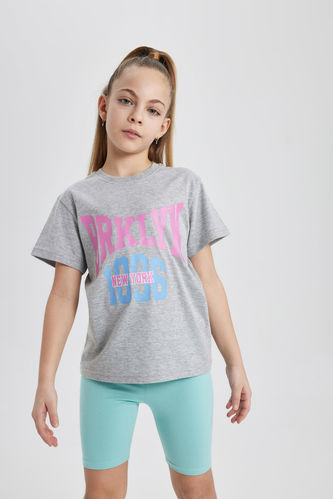 Girl Slogan Printed Short Sleeve T-Shirt
