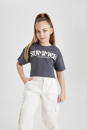 Girl Printed Short Sleeve T-Shirt