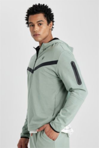 سويت شيرت قصة عادية بغطاء للرأس من DeFactoFit