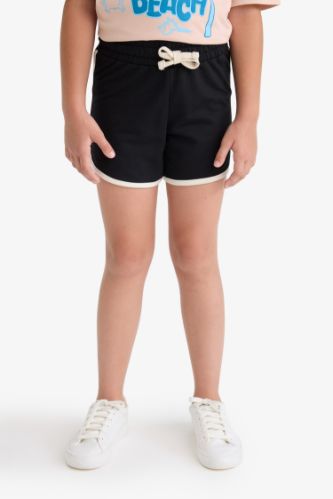 Kız Çocuk Beli Lastikli Basic Düz Şort