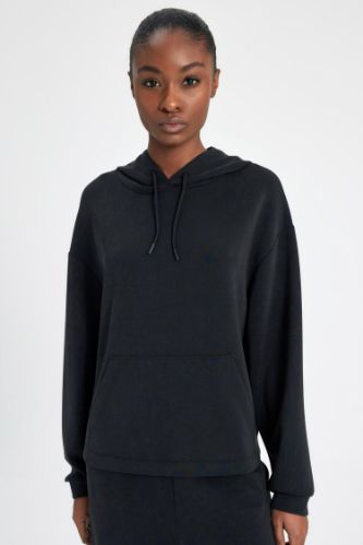 Oversize Geniş Kalıp Modal Kapüşonlu Kanguru Cepli Sporcu Sweatshirt