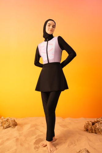 Regular Fit 4'lü Basic Burkini Tesettür Mayo Takım