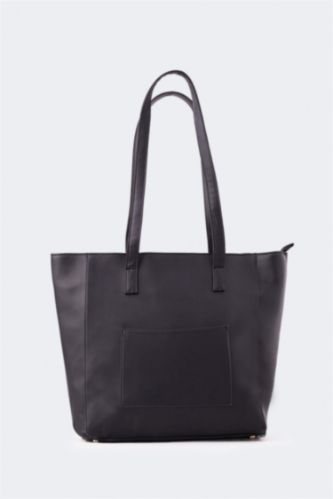 WOMAN Black Faux Leather Shoulder bag