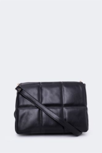 WOMAN Black Faux Leather Shoulder bag