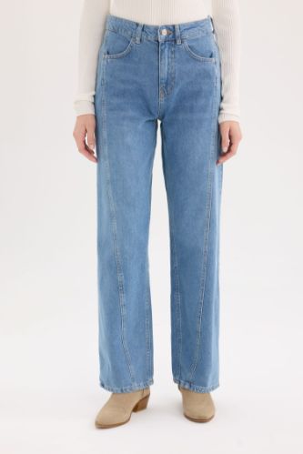 90's Wide Leg Yüksek Bel Geniş Paça Uzun Jean Pantolon