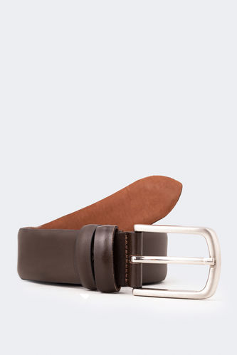 Man Rectangle Clasp Leather Classic Belt