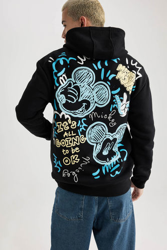 Sweatshirt Premium Oversize à Capuche Avec Imprimé Saint Valentin Mickey & Minnie