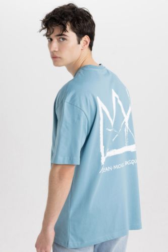 Comfort Fit Jean-Michel Basquiat Licensed Crew Neck Printed Short Sleeve T-Shirt