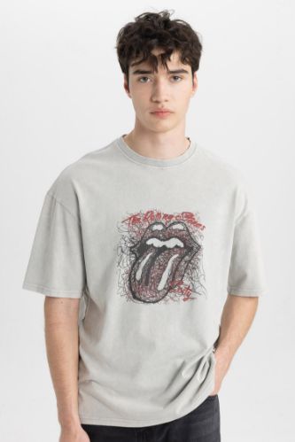 Футболка комфортного кроя с принтом Rolling Stones