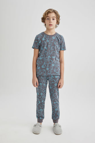 Boy Patterned Short Sleeve Pajama Set