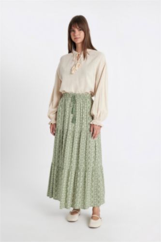 Vert FEMME Mini jupe taille haute imprimée Coupe évasée 3211521