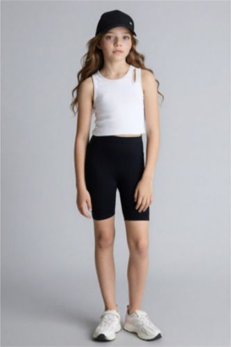 Girls & Teens Black Girl Biker Short Leggings