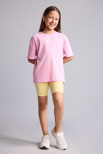 Girls & Teens Yellow Girl Biker Short Leggings