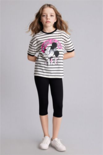 FILLES Noir Legging mi-long pour fille