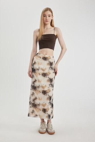 Batic Tulle Maxi Knitted Skirt