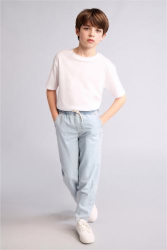 Erkek Çocuk - Genç Erkek Açık Mavi Straight Fit Düz paça Jean Pantolon Erkek Çocuk