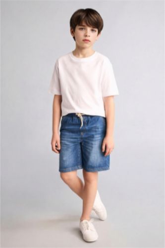 Erkek Çocuk - Genç Erkek Mavi Jean Şort Erkek Çocuk