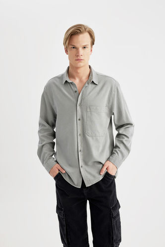 Oversize Fit Cotton Long Sleeve Shirt