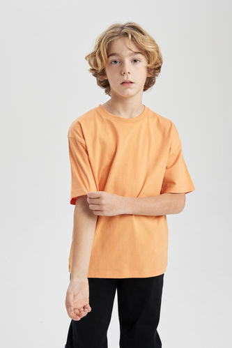 Boy Oversize Fit Crew Neck Basic T-Shirt