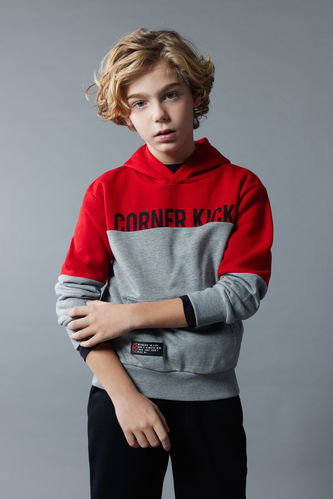 Erkek Çocuk Regular Fit Kapüşonlu Kalın Sweatshirt
