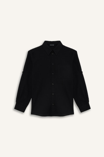 Chemise aspect lin à manches longues pour garçon